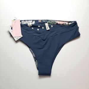 Maaji Swim Bottoms Women's Size 3XL Blue Reversible Swimwear Briefs